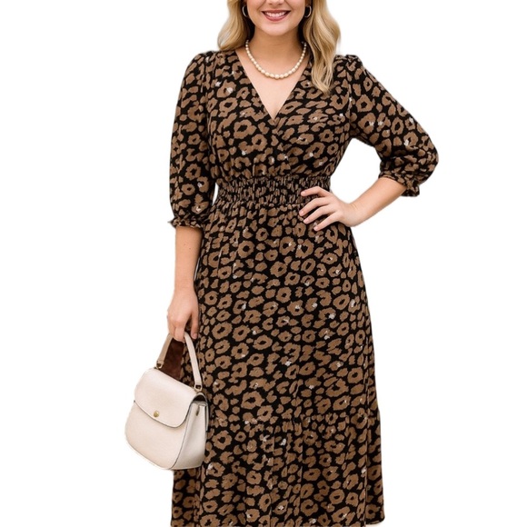 Lily Morgan Dresses & Skirts - Lily Morgan Cream Black and White Maxi Dress XL